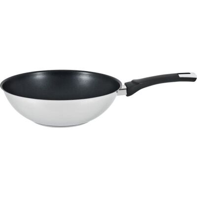 ARTHUR MARTIN AM400 Wok - 28 cm - Inox - Anti Adhérent - Tous feux dont induction Gris - Publicité ARTHUR MARTIN AM400 Wok - 28 cm - Inox - Anti Adhérent - Tous feux dont induction Gris - Publicité