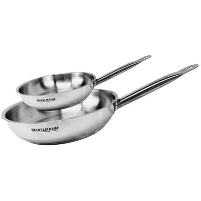 Set de 2 poêles 20 et 28 cm en inox Fackelmann Eterna Gris - Publicité Set de 2 poêles 20 et 28 cm en inox Fackelmann Eterna Gris - Publicité