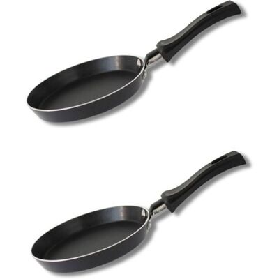 Ensemble de 2 mini poêle à crêpe - ELO - Jewel de Luxe - Ø 14 cm - Revêtement céramique Noir - Publicité Ensemble de 2 mini poêle à crêpe - ELO - Jewel de Luxe - Ø 14 cm - Revêtement céramique Noir - Publicité