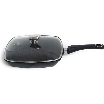 Poêle Grill - PRADEL EXCELLENCE - 52383M - 28 x 28 cm - Anti-adhésif - Couvercle en verre Noir - Publicité Poêle Grill - PRADEL EXCELLENCE - 52383M - 28 x 28 cm - Anti-adhésif - Couvercle en verre Noir - Publicité