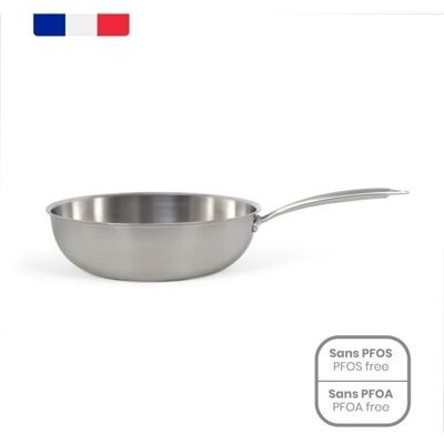 Wok en acier inoxydable - LIVOO - MEP162 - Ø 28 cm - Acier inoxydable - Tous feux dont induction et four - Made in France - Publicité Wok en acier inoxydable - LIVOO - MEP162 - Ø 28 cm - Acier inoxydable - Tous feux dont induction et four - Made in France - Publicité