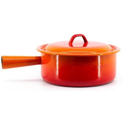 Caquelon fondue fromage poelon casserole couvercle orange Taille - 20 cm Blanc - Publicité Caquelon fondue fromage poelon casserole couvercle orange Taille - 20 cm Blanc - Publicité