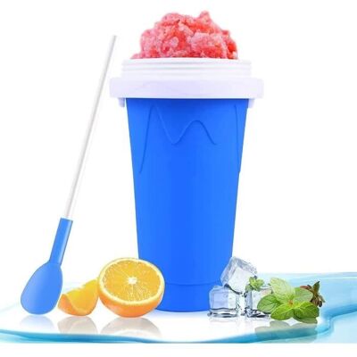 Gobelet à presser - ZGEER - Frozen Magic Squeeze - 300ml - Bleu - 2 en 1 avec paille et cuillère Bleu - Publicité Gobelet à presser - ZGEER - Frozen Magic Squeeze - 300ml - Bleu - 2 en 1 avec paille et cuillère Bleu - Publicité