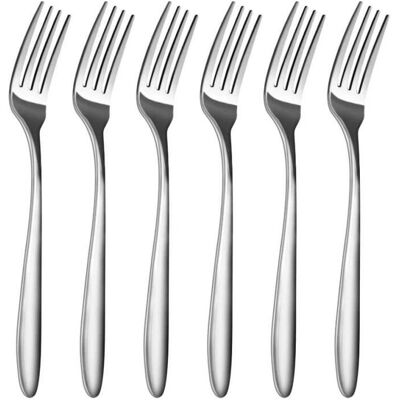 WOVTE Ensemble de 12 fourchettes de table en acier inoxydable argent - Publicité WOVTE Ensemble de 12 fourchettes de table en acier inoxydable argent - Publicité