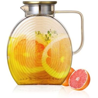 ARTICLES DUSAGE QUOTIDIEN Carafe à eau en verre borosilicate de 25 litres avec couvercle carafe en verre avec infuseur à fruits pichet pour eau chaude/froi - Publicité ARTICLES DUSAGE QUOTIDIEN Carafe à eau en verre borosilicate de 25 litres avec couvercle carafe en verre avec infuseur à fruits pichet pour eau chaude/froi - Publicité