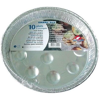 SCHWEITZER Lot de 10 plats à escargots en aluminium Gris - Publicité SCHWEITZER Lot de 10 plats à escargots en aluminium Gris - Publicité