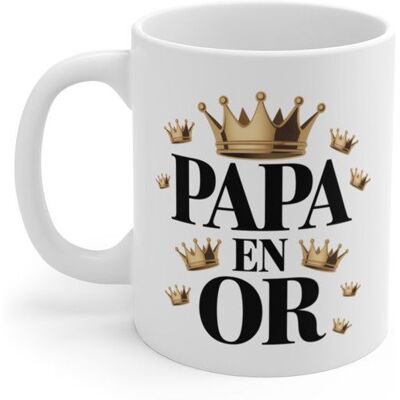 TEECUSTOM Mug Papa en Or – Tasse Céramique 325 ml – Cadeau Fête des Pères Anniversaire - Publicité TEECUSTOM Mug Papa en Or – Tasse Céramique 325 ml – Cadeau Fête des Pères Anniversaire - Publicité