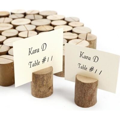 50pcs stand en bois cylindrique support photo mémo carte porte-nom marque-place numéro de table vintage rustique campagne pour Beige - Publicité 50pcs stand en bois cylindrique support photo mémo carte porte-nom marque-place numéro de table vintage rustique campagne pour Beige - Publicité