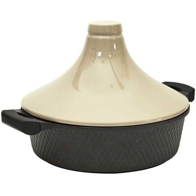 ALTOBUY Plat à Tajine en Fonte dAluminium et Céramique Bicolore avec Poignées - HADIL Noir - Publicité ALTOBUY Plat à Tajine en Fonte dAluminium et Céramique Bicolore avec Poignées - HADIL Noir - Publicité