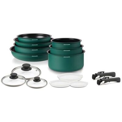 Batterie de cuisine Arthur Martin BATTERIE AMOVIBLE 15 PIECES VERTE AMV468 - Publicité Batterie de cuisine Arthur Martin BATTERIE AMOVIBLE 15 PIECES VERTE AMV468 - Publicité