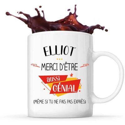 Mug - Elliot - Tasse Cadeau - Céramique - Blanc - Cylindrique Blanc - Publicité Mug - Elliot - Tasse Cadeau - Céramique - Blanc - Cylindrique Blanc - Publicité