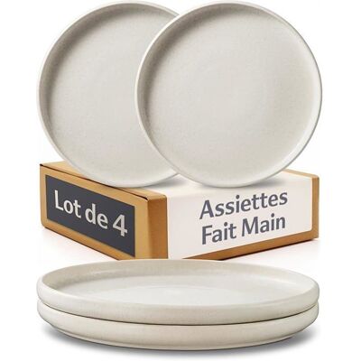 AUTREMENT Set de 4 Assiettes à Dessert Ø22 cm u203 Assiette Dessert Artisanale Blanche u203 Élégantes Assiettes à Dessert Ø22 cm - Publicité AUTREMENT Set de 4 Assiettes à Dessert Ø22 cm u203 Assiette Dessert Artisanale Blanche u203 Élégantes Assiettes à Dessert Ø22 cm - Publicité