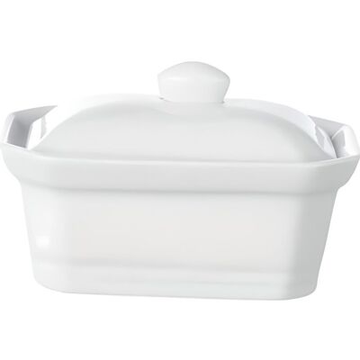 Terrine - RECEPTION - Rectangulaire - Couvercle en grès blanc - 17 5 x 13 cm - 600 gr Blanc - Publicité Terrine - RECEPTION - Rectangulaire - Couvercle en grès blanc - 17 5 x 13 cm - 600 gr Blanc - Publicité