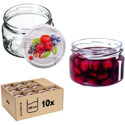Bocaux en verre KADAX 250ml - 10 pcs couvercles Myrtilles inclus - Publicité Bocaux en verre KADAX 250ml - 10 pcs couvercles Myrtilles inclus - Publicité