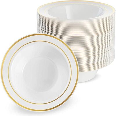 JBNIUAY 25 Bols Plastique 360ml - Assiettes Creuses pour Soupe - Réutilisables Solides - Publicité JBNIUAY 25 Bols Plastique 360ml - Assiettes Creuses pour Soupe - Réutilisables Solides - Publicité
