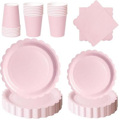 AUTREMENT Anniversaire Vaisselle de fete 96 Pièces Rose Morandi Party Assiettes en Papier Set Assiettes de Fête Papier Rose Morandi - Publicité AUTREMENT Anniversaire Vaisselle de fete 96 Pièces Rose Morandi Party Assiettes en Papier Set Assiettes de Fête Papier Rose Morandi - Publicité