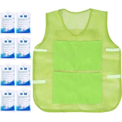 NOBRAND Veste de refroidissement - Veste de refroidissement Vesses de glace pour hommes Gilet à colling rapide avec 8 packs de glace - Publicité NOBRAND Veste de refroidissement - Veste de refroidissement Vesses de glace pour hommes Gilet à colling rapide avec 8 packs de glace - Publicité
