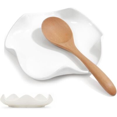 JORMFTTE Repose-Cuillère en Céramique Porcelaine Support de Rangement Multifonction pour Louche et Spatule . Publicité JORMFTTE Repose-Cuillère en Céramique Porcelaine Support de Rangement Multifonction pour Louche et Spatule . Publicité