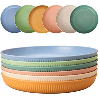 Assiettes de Camping - Lot de 6 - Incassables - Plastique - 225cm Blanc - Publicité Assiettes de Camping - Lot de 6 - Incassables - Plastique - 225cm Blanc - Publicité