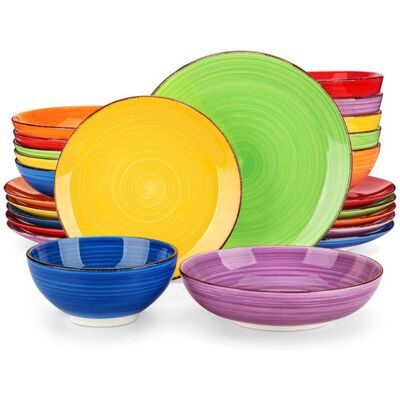 vancasso Vaiselle BONITA-C 24 Pièces Assiettes Service de Table Complet en Céramique Style Minimaliste Multicoloré - Publicité vancasso Vaiselle BONITA-C 24 Pièces Assiettes Service de Table Complet en Céramique Style Minimaliste Multicoloré - Publicité