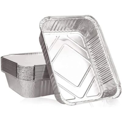 AUTREMENT 20 Pices Barquette en Aluminium Jetable avec Couvercle Grand Plateaux De Papier Daluminium 1000ml Cuisine 21 x 155 cm PLAT - Publicité AUTREMENT 20 Pices Barquette en Aluminium Jetable avec Couvercle Grand Plateaux De Papier Daluminium 1000ml Cuisine 21 x 155 cm PLAT - Publicité