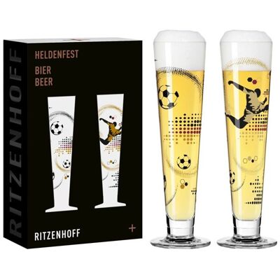 Lot de 2 Verres à bière Heldenfest 0 4L Collection Christine Kordes 2024 - RITZENHOFF - Publicité Lot de 2 Verres à bière Heldenfest 0 4L Collection Christine Kordes 2024 - RITZENHOFF - Publicité