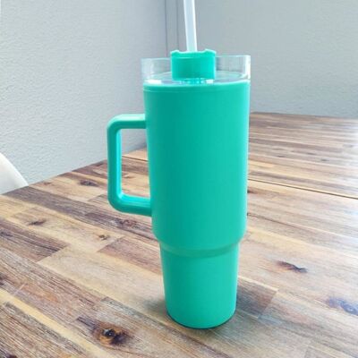 Mug thermique - EXCELLENT HOUSEWARE - 1100ml - Étanche - Paille intégrée - Poignée ergonomique Vert - Publicité Mug thermique - EXCELLENT HOUSEWARE - 1100ml - Étanche - Paille intégrée - Poignée ergonomique Vert - Publicité