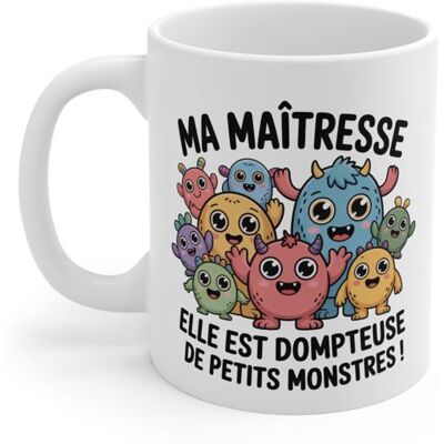 TEECUSTOM Mug Maîtresse Humoristique – Dompteuse de Petits Monstres – Tasse Cadeau École Enseignante - Publicité TEECUSTOM Mug Maîtresse Humoristique – Dompteuse de Petits Monstres – Tasse Cadeau École Enseignante - Publicité