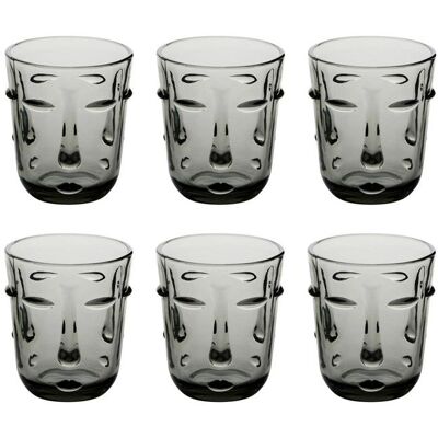 SECRET DE GOURMET Lot de 6 Gobelets Bas Visage 30cl Gris Gris - Publicité SECRET DE GOURMET Lot de 6 Gobelets Bas Visage 30cl Gris Gris - Publicité