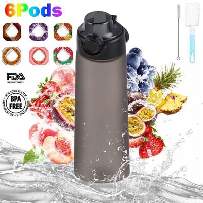 Bouteille deau - WENZYLIQUOX - 900 ml - Tritan sans BPA - 6 capsules aromatisées - Anti-fuite Noir - Publicité Bouteille deau - WENZYLIQUOX - 900 ml - Tritan sans BPA - 6 capsules aromatisées - Anti-fuite Noir - Publicité