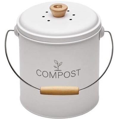 Seau à compost - GUILLOUARD - Rond - Capacité 45L - Avec seau plastique de 3L - Filtre à charbon - 18x22x22cm - Blanc Blanc - Publicité Seau à compost - GUILLOUARD - Rond - Capacité 45L - Avec seau plastique de 3L - Filtre à charbon - 18x22x22cm - Blanc Blanc - Publicité