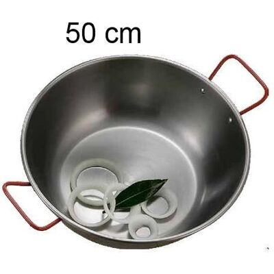 Poêle à paella - Garcima - 50 cm - Acier poli - Gris/Rouge - 24 parts Gris - Publicité Poêle à paella - Garcima - 50 cm - Acier poli - Gris/Rouge - 24 parts Gris - Publicité