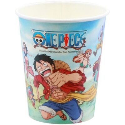 Gobelets en carton - CHAKS - REF/12803-ON - 250 ml - 8 pièces - One Piece (licence officielle) Bleu - Publicité Gobelets en carton - CHAKS - REF/12803-ON - 250 ml - 8 pièces - One Piece (licence officielle) Bleu - Publicité