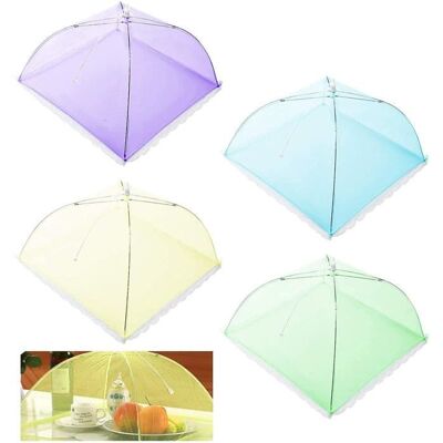 Cloche alimentaire - Anti-mouche - Pliable - Protection aliments - 45x43x20 cm - 4 pièces Violet - Publicité Cloche alimentaire - Anti-mouche - Pliable - Protection aliments - 45x43x20 cm - 4 pièces Violet - Publicité