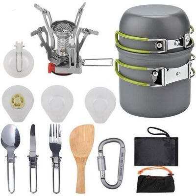 JUPPRO Ustensiles de Cuisine de pique-nique portable en plein air ensemble de Casseroles de camping Outils bol cuillère spatule - Publicité JUPPRO Ustensiles de Cuisine de pique-nique portable en plein air ensemble de Casseroles de camping Outils bol cuillère spatule - Publicité
