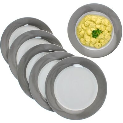 Assiette plate - MamboCat - Variant - Lot de 6 - Porcelaine - Gris doux Gris - Publicité Assiette plate - MamboCat - Variant - Lot de 6 - Porcelaine - Gris doux Gris - Publicité