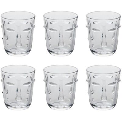 SECRET DE GOURMET Lot de 6 Gobelets Bas Visage 30cl Transparent - Publicité SECRET DE GOURMET Lot de 6 Gobelets Bas Visage 30cl Transparent - Publicité