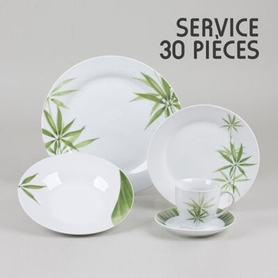 TREND'UP Service 30 pièces - TRENDUP - Bambou - Porcelaine - Blanc - Compatible lave-vaisselle Blanc - Publicité TREND'UP Service 30 pièces - TRENDUP - Bambou - Porcelaine - Blanc - Compatible lave-vaisselle Blanc - Publicité