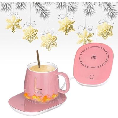 MICH Chauffe-Tasse USB Isolant Rose Plateau Chauffant Thé/Café/Lait Portable Bureau/Maison Économique Rose - Publicité MICH Chauffe-Tasse USB Isolant Rose Plateau Chauffant Thé/Café/Lait Portable Bureau/Maison Économique Rose - Publicité