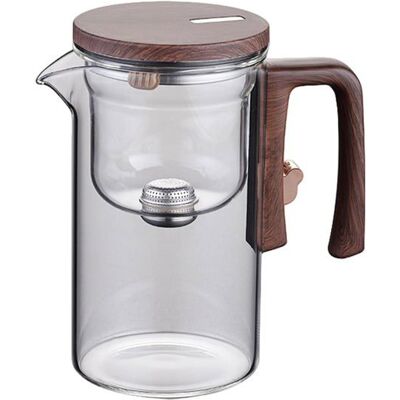NOBRAND Théière avec passoire filtre magnétique Pot en verre pour brassage du thé transparent 520 ml Marron - Publicité NOBRAND Théière avec passoire filtre magnétique Pot en verre pour brassage du thé transparent 520 ml Marron - Publicité