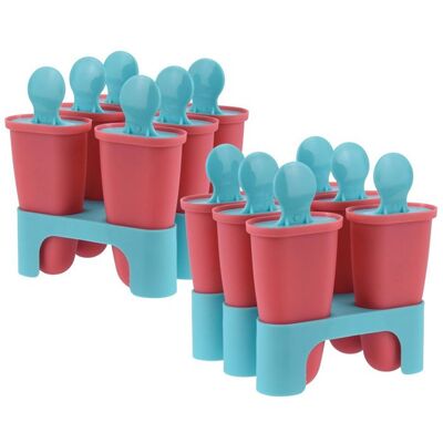 VILDE Lot de 2 moules à glace - 12 portions - Plastique sans BPA - Faciles à utiliser et à nettoyer Rose - Publicité VILDE Lot de 2 moules à glace - 12 portions - Plastique sans BPA - Faciles à utiliser et à nettoyer Rose - Publicité