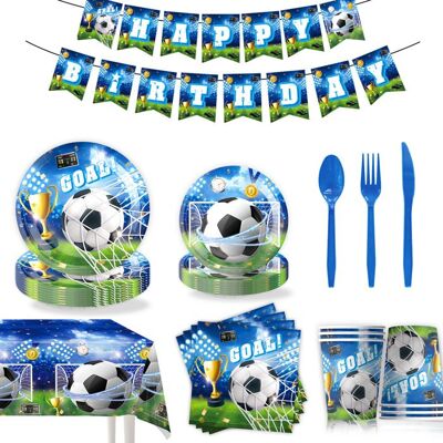 STORIVA Kit Vaisselle Jetable Football Coupe du Monde 2026 Assiettes 7 et 9 + Gobelets + Serviettes + Nappe + Couverts 96 pcs Bleu - Publicité STORIVA Kit Vaisselle Jetable Football Coupe du Monde 2026 Assiettes 7 et 9 + Gobelets + Serviettes + Nappe + Couverts 96 pcs Bleu - Publicité