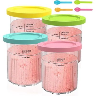 AUTREMENT 4 Pices Pot pour Creamy Deluxe 680 ML Rcipient pour Creami pour NC500 NC501 Bacs Crme Glace avec Couvercle Et ENSEMBLE USTENSILES - Publicité AUTREMENT 4 Pices Pot pour Creamy Deluxe 680 ML Rcipient pour Creami pour NC500 NC501 Bacs Crme Glace avec Couvercle Et ENSEMBLE USTENSILES - Publicité