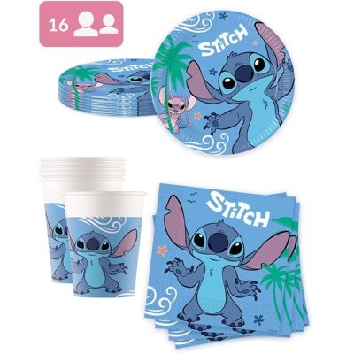 BCI Vaisselle jetable - Kit anniversaire 16 personnes Stitch Bleu - Publicité BCI Vaisselle jetable - Kit anniversaire 16 personnes Stitch Bleu - Publicité