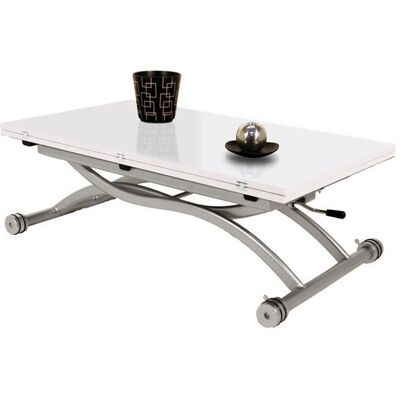 Table basse relevable - GIOVANNI MARCHESI - MIRAGE - Laqué Blanc - Réglable 30-78 cm - 6 à 8 couverts Blanc - Publicité Table basse relevable - GIOVANNI MARCHESI - MIRAGE - Laqué Blanc - Réglable 30-78 cm - 6 à 8 couverts Blanc - Publicité