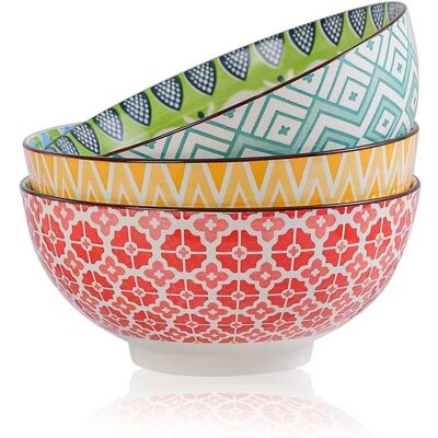 Saladiers Colorés en Céramique - Lot de 3 Bols Profonds pour Salade Ramen Pâtes Soupe - Micro-ondes & Lave-vaisselle - 1700 ml - Publicité Saladiers Colorés en Céramique - Lot de 3 Bols Profonds pour Salade Ramen Pâtes Soupe - Micro-ondes & Lave-vaisselle - 1700 ml - Publicité