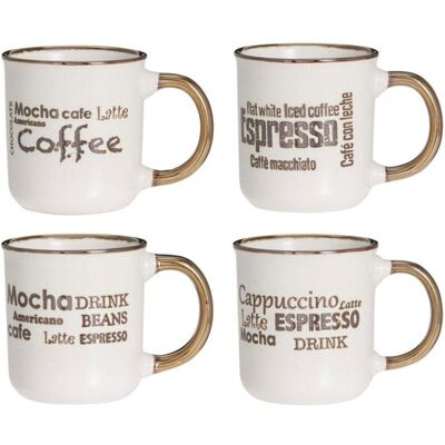 EXCELLENT HOUSEWARE Set de tasses en grès 4 pcs 200 ml - Publicité EXCELLENT HOUSEWARE Set de tasses en grès 4 pcs 200 ml - Publicité