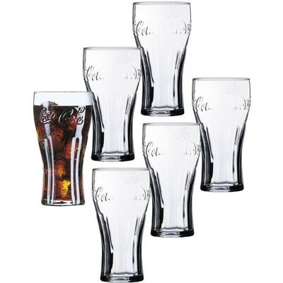 Arcoroc Cola Lot de 6 verres à contour calibrés 37 cl 03 l - Publicité Arcoroc Cola Lot de 6 verres à contour calibrés 37 cl 03 l - Publicité