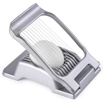 SHU Coupe-œufs pour œufs durs fil dacier inoxydable coupe-œufs robuste en aluminium compatible lave-vaisselle - Publicité SHU Coupe-œufs pour œufs durs fil dacier inoxydable coupe-œufs robuste en aluminium compatible lave-vaisselle - Publicité