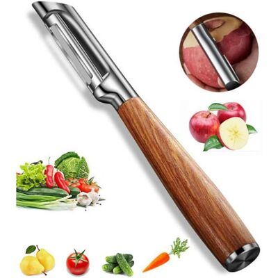 Éplucheur de légumes - Multifonctionnel - Acier inoxydable 304 - Design ergonomique - Couleur argent et marron Marron - Publicité Éplucheur de légumes - Multifonctionnel - Acier inoxydable 304 - Design ergonomique - Couleur argent et marron Marron - Publicité
